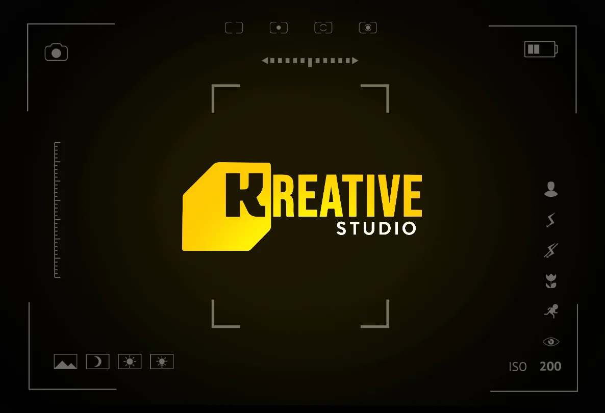 L'Kreative Studio logo in a camera viewfinder